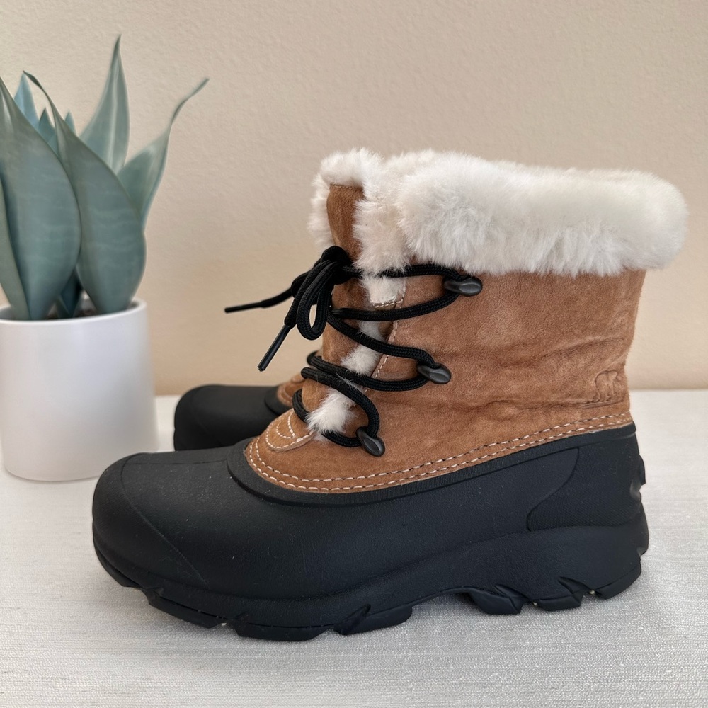 Sorel Tan Suede Faux Fur Lace Up Weatherproof Winter Boots Woman’s 6 - Picture 6 of 14